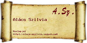 Alács Szilvia névjegykártya