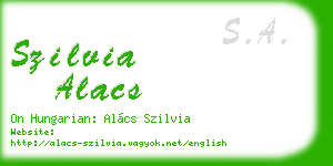szilvia alacs business card